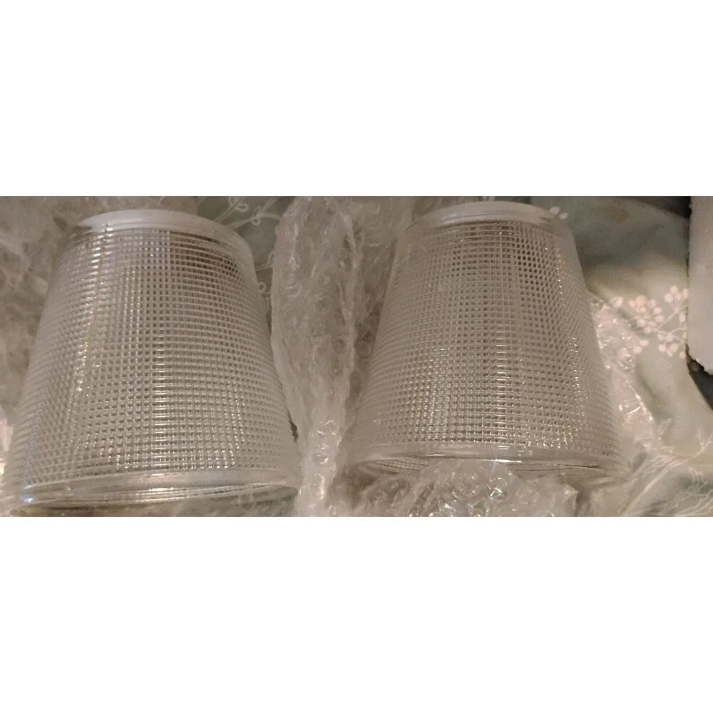 2PC Plaid Clear Glass Shades Cone Replacement Shades for Pendant Light Wall...